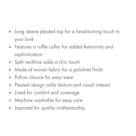 NWT Daniel Rainn Tropical Print Long Sleeve Pleated Blouse Ruffle Collar Sz PM - Picture 8 of 8